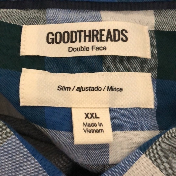 Good Threads blue plaid button down, NWT, XXL - Picture 7 of 7